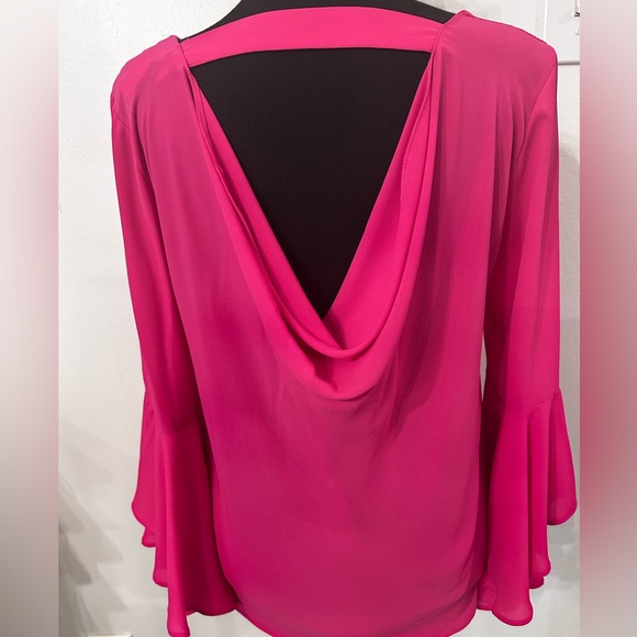 Joseph Ribkoff Hot Pink Ruffle‎ Sleeve Blouse Size 6 - Picture 14 of 15